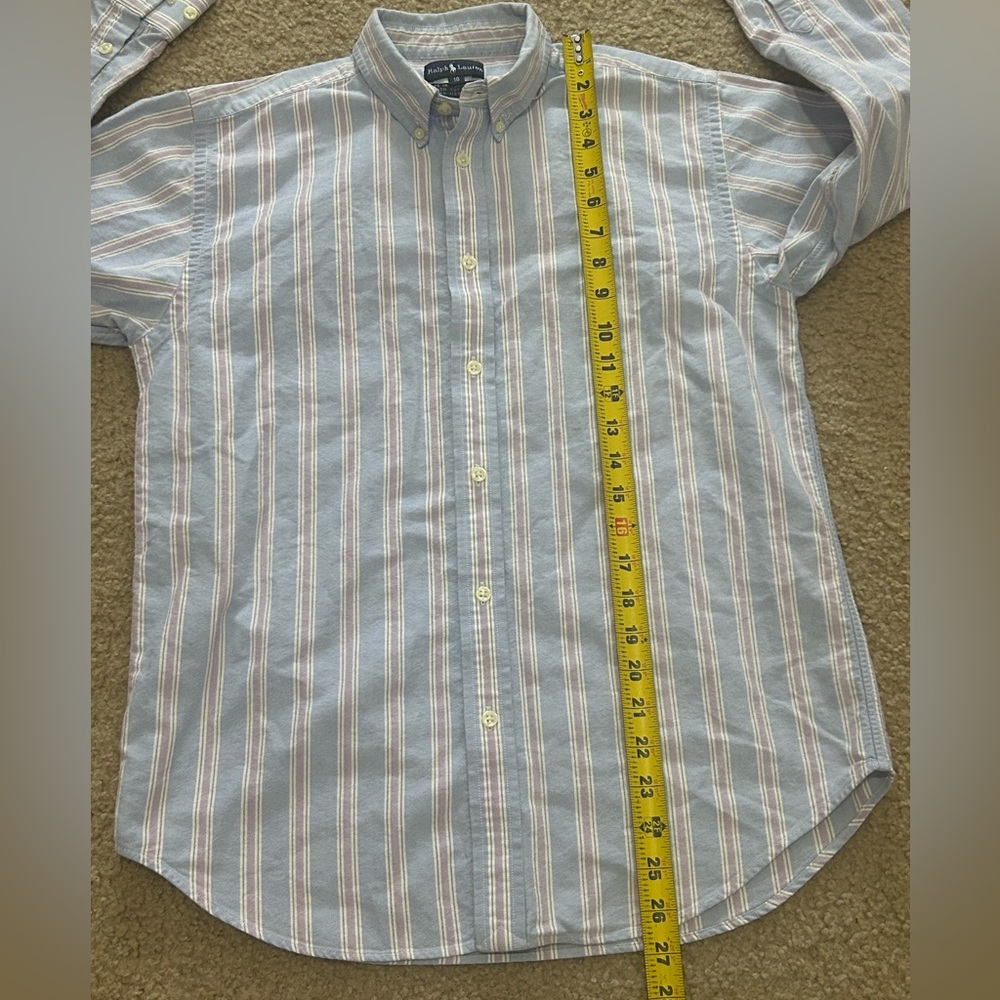 Vintage Ralph Lauren Men’s Size 18 Striped Button Down Shirt - Picture 6 of 7